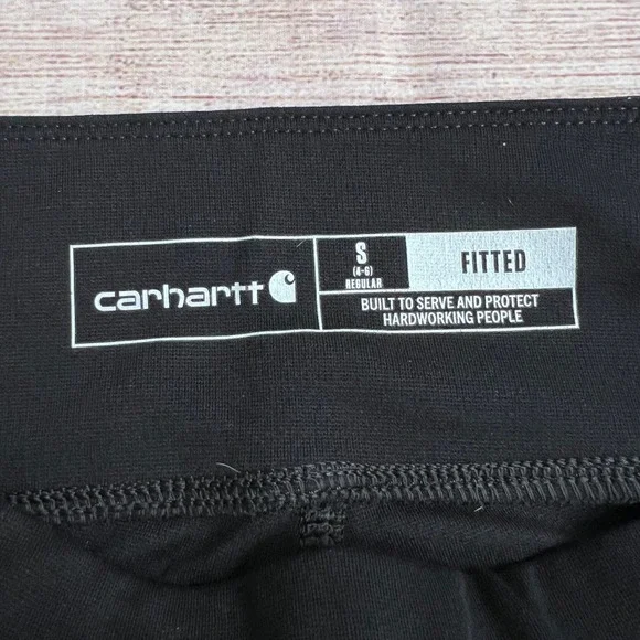 Carhartt Force Utility Leggings Women Size Small Fitted Black Cargo Pockets - Picture 3 of 12